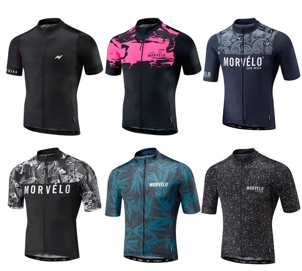 2019 Morvelo 남성용 사이클링 저지, MTB 자전거 반팔, 자전거 상의, 통기성 야외 운동복, 신제품